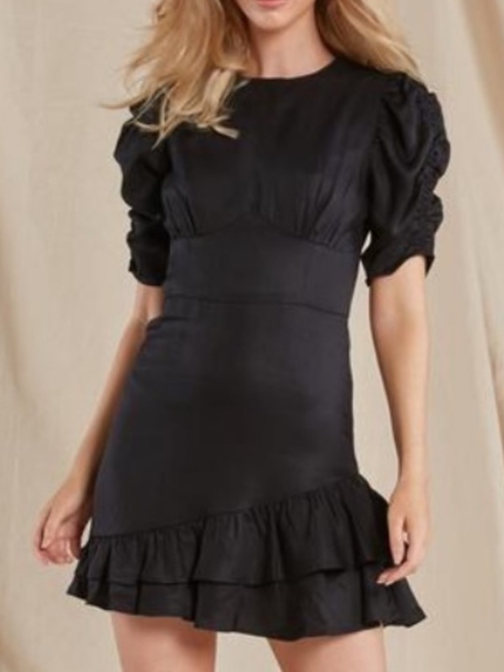 Lani the label Stephanie Black Ruffle Hem Short Dress xs